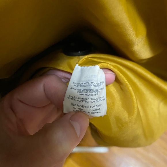 Madewell Bouclé Wool Double Breasted Cocoon Coat - Large -Mustard Yellow - Picture 7 of 10